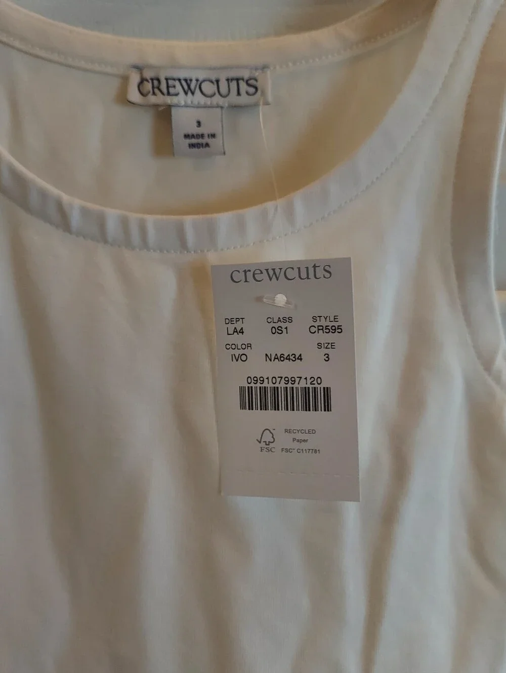 J.Crew Girls' eyelet-trim mixy dress White Sz. 3 BNWT SO $80